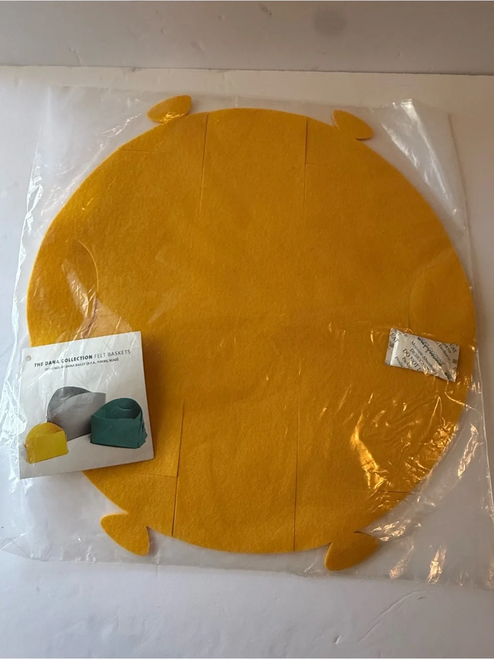 Round Mustard Yellow Felt Basket Small